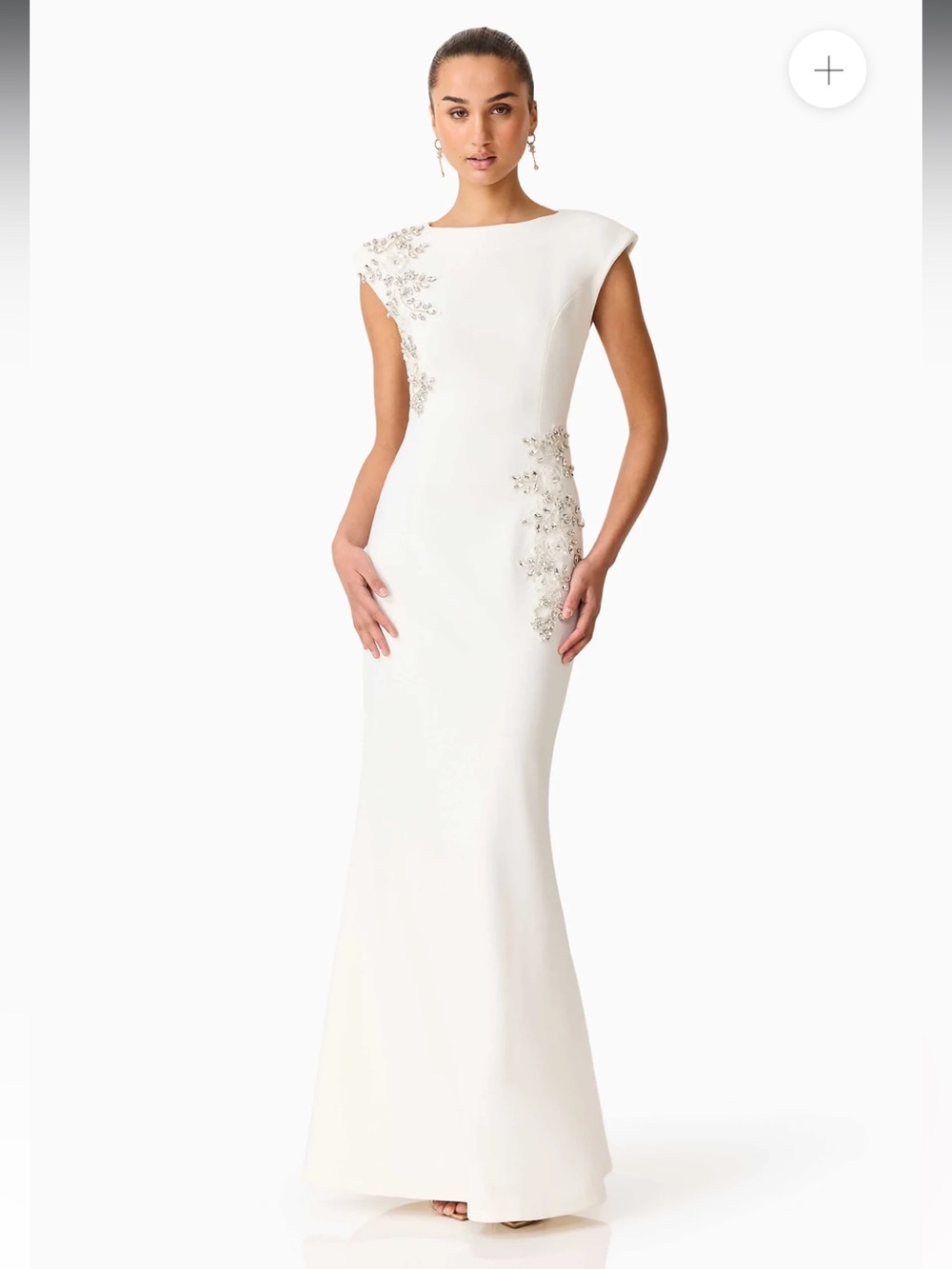 elliatt veda white 3d floral embellished diamante bridal gown maxi dress XXL NEW - Picture 5 of 16
